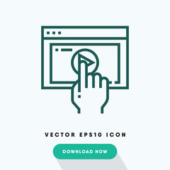 Video player icon, playing symbol. Modern, simple flat vector illustration for web site or mobile app