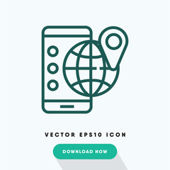 Online maps icon, location smartphone symbol. Modern, simple flat vector illustration for web site or mobile app