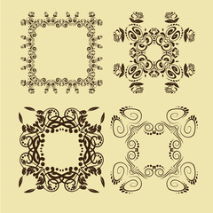 illustration of set of vintage design elements