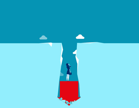 Businesswoman trapped. Concept business vector illustration.