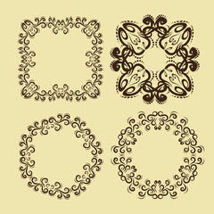 illustration of set of vintage design elements