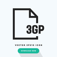 3gp file vector icon