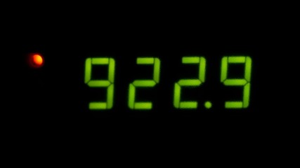 Close up of a thermometer attached to the furnace. The temperature in the furnace