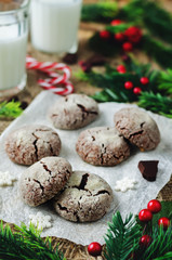Chocolate Crinkle cookies for Christmas