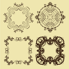 illustration of set of vintage design elements