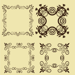 illustration of set of vintage design elements