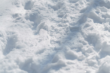 Fototapeta na wymiar trodden path in snow in the morning after snowfall