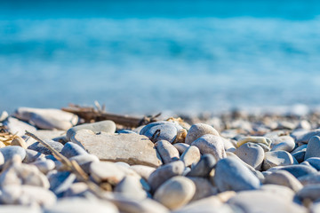 Pebbles and the sea