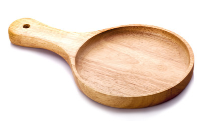 wood plate on a white background