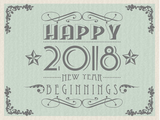 2018 Happy new year  vintage retro