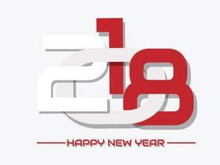 2018 Happy new year crisscross white