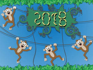 2018 Happy new monkey style