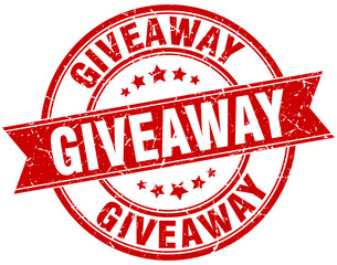 giveaway round grunge ribbon stamp