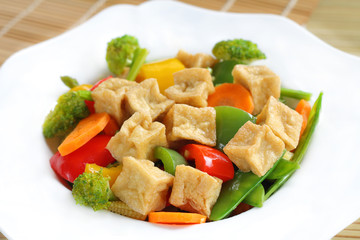 Fried Tofu with Vegetables.