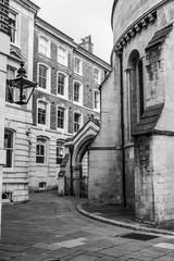 The famous Temple Church in the City of London