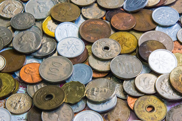 multi nation money in coin format