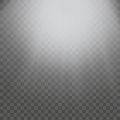 White warm light effect, sun rays  on transparent background. Vector illustration.