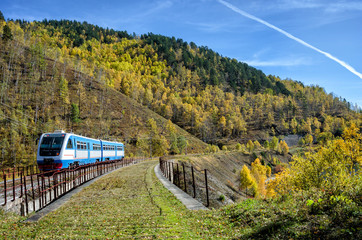 Autumn on the Circum-Baikal Road to the south of Lake Baikal