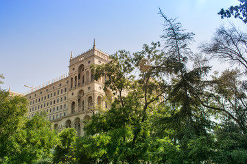 Fototapeta na wymiar Baku, Azerbaijan - September 20, 2017. The Government house of Azerbaijan in Baku, Azerbaijan.