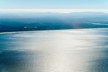 Naklejka na ściany i meble Portugal Coastline Aerial View From North Atlantic Ocean