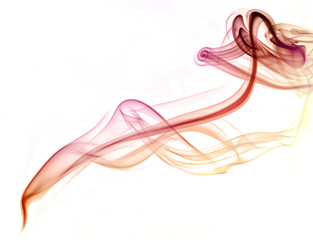 Colorful abstracr smoke isolated on white background