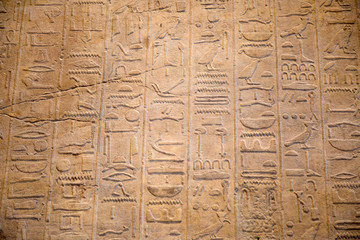 Hieroglyphs on the wall
