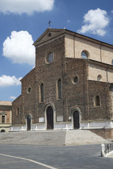 Fototapeta na wymiar Faenza (Italy): cathedral facade