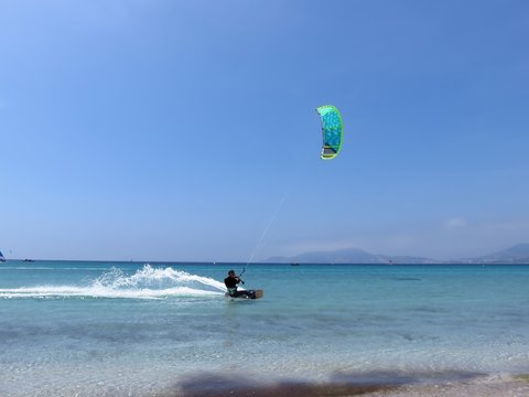 Kite surf, free ride sur la mer Méditerranée (France)