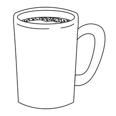 tubular mug of coffee monochrome silhouette vector illustration
