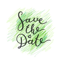 save the date lettering, vector handwritten text on pencil strokes