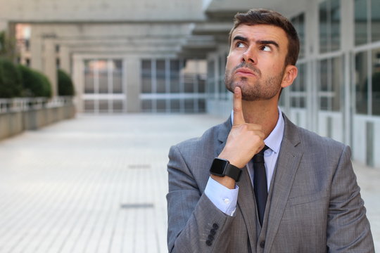 Businessman having a major dilemma