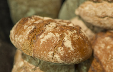 close up home made wheat rye german bread