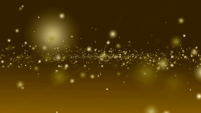 Gold Partikel Hintergrund Animation - Goldene Partikel mit sanftem Lichtstrahl Effekt als Weihnachtlichen Hintergrund