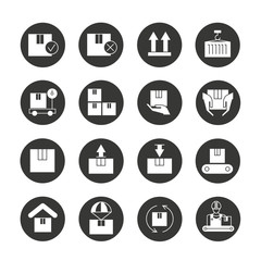 shipping icons, box icons