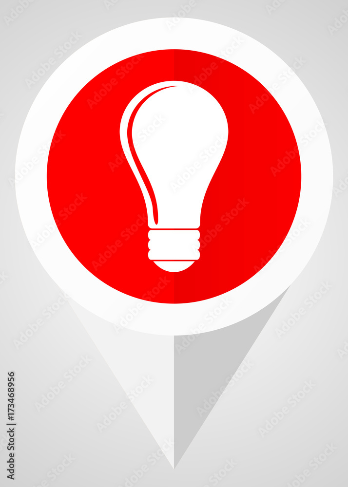 Leinwandbilder Bulb vector icon. White and red web pointer in eps 10 for webdesign and smartphone applications.