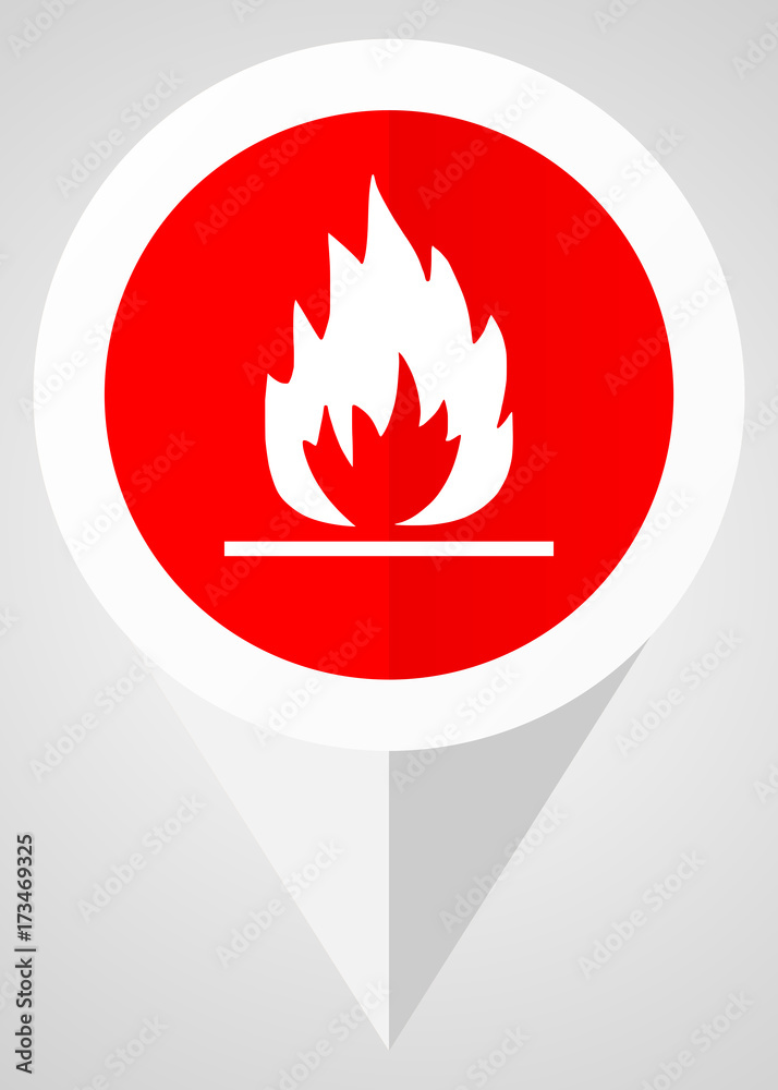 Poster Flame vector icon. White and red web pointer in eps 10 for webdesign and smartphone applications.