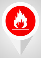 Flame vector icon. White and red web pointer in eps 10 for webdesign and smartphone applications.