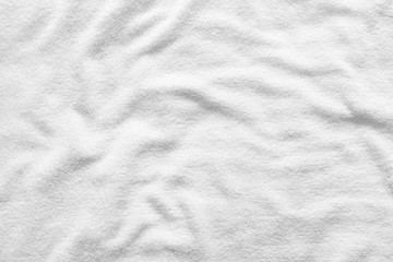 White towel texture for background. That fabric or textile consist of cotton fiber material. Look...