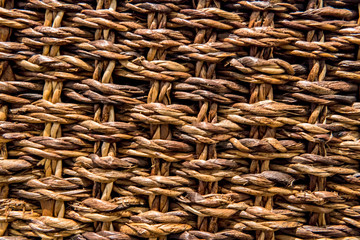 Close-up of a basket made of wood, basket weave.