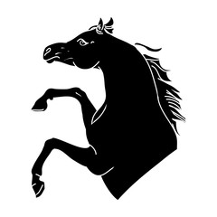 Silhouette horse on white background, vector illustration