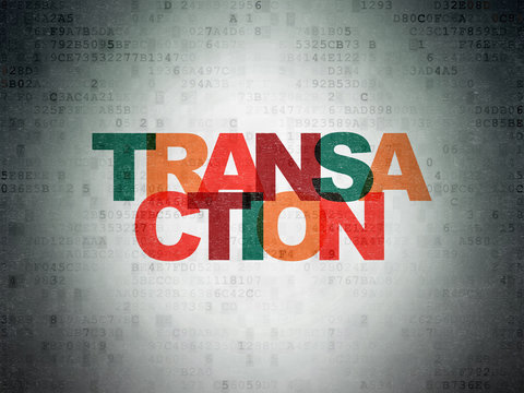Banking concept: Transaction on Digital Data Paper background