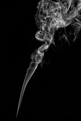 Monochrome smoke isolated on black background