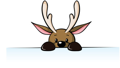 cute reindeer hiding