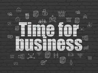 Business concept: Time for Business on wall background