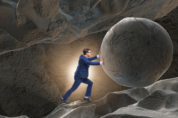 Businessman in difficult challenge concept