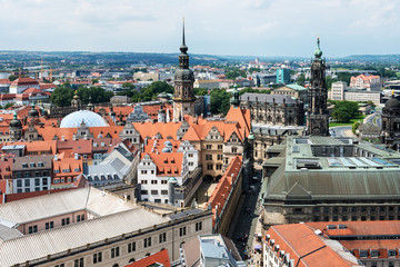 Naklejka na ściany i meble Aerial view of downtown Dresden