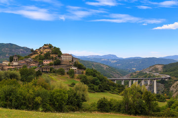 Fototapeta na wymiar Summer landscape of montain Tuscany ( Tosana), Italy
