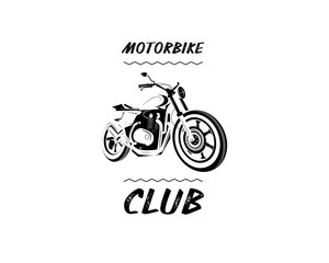 Moto bike icon. Cafe racer. 