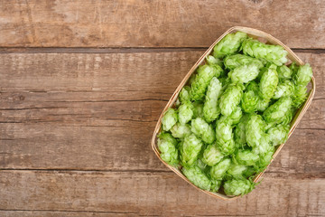 fresh green hops top view