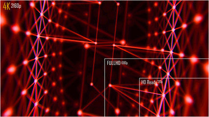 4K // Full HD // HD Ready television resolution display with comparison of resolutions. 3D render